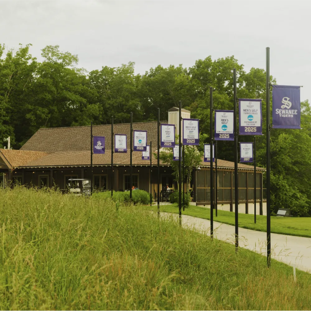 course at sewanee dedication monument and wildflowers