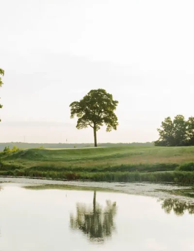 golf hole reflection pond and native landscape sewanee