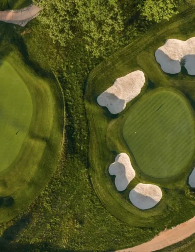 sewanee golf course aerial green and bunkers