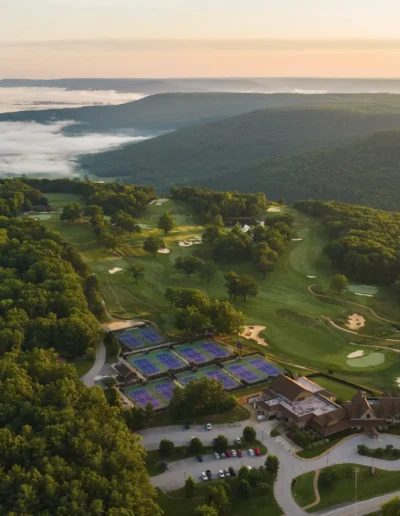 sewanee golf course aerial mountain view tennis complex